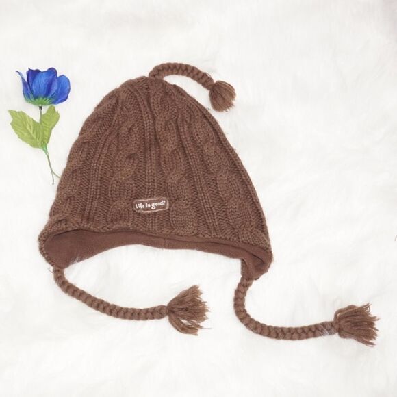 Life Is Good Accessories - Life is Good Brown Knit Beanie Hat